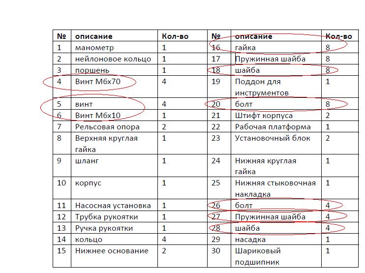 T61220M/SB Набор крепежа